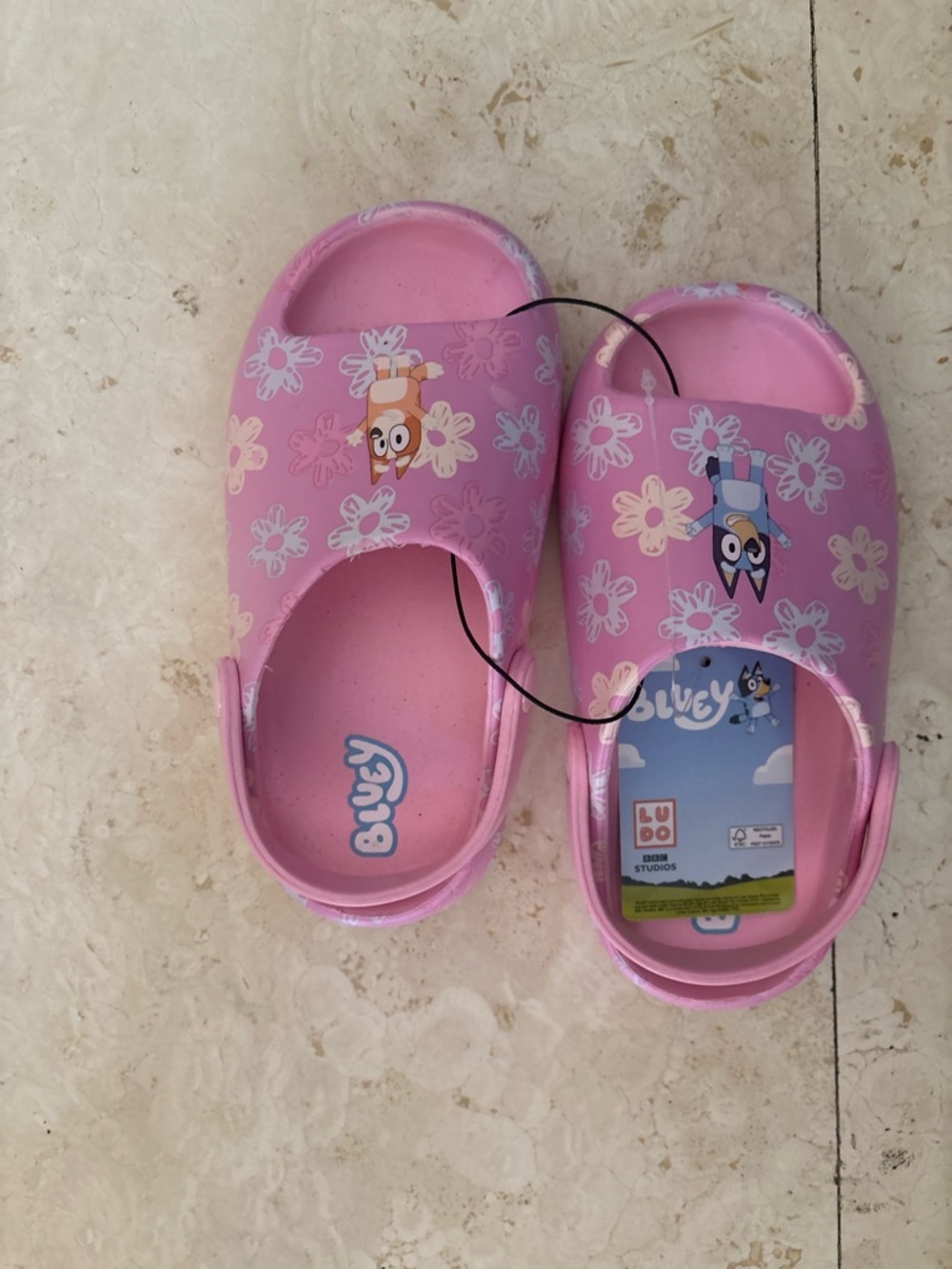 Bluey Kids' Pink Floral Slip-On Clog